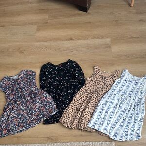 Set of 4 Size 6x Girl Dresses - Butterfly, Leopard, Heart, Floral